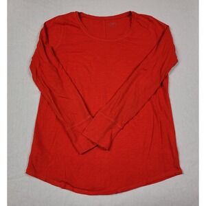 Ann Taylor Loft Women's Red Long Sleeve Round Neck Shirt Size M